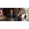 Trump speaks out against child trafficking.